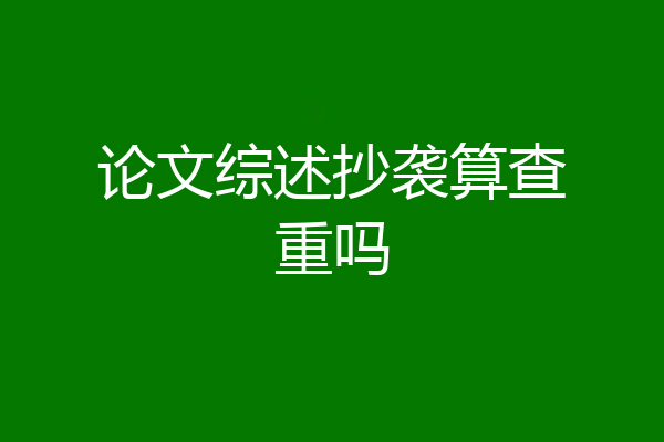 论文综述抄袭算查重吗