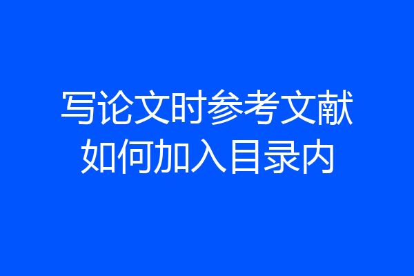 写论文时参考文献如何加入目录内