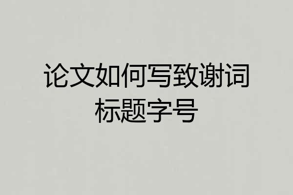 论文如何写致谢词标题字号