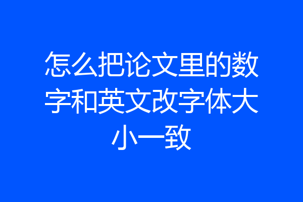 怎么把论文里的数字和英文改字体大小一致