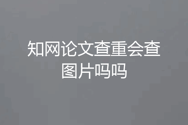 知网论文查重会查图片吗吗