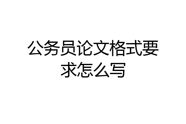 公务员论文格式要求怎么写