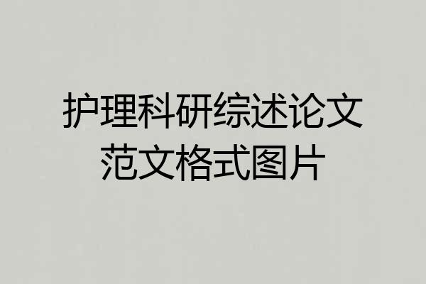 护理科研综述论文范文格式图片