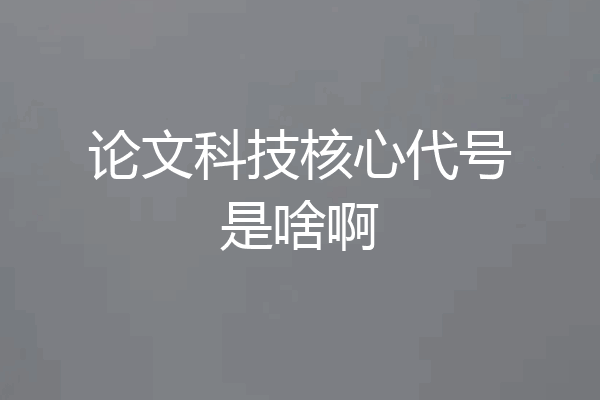 论文科技核心代号是啥啊