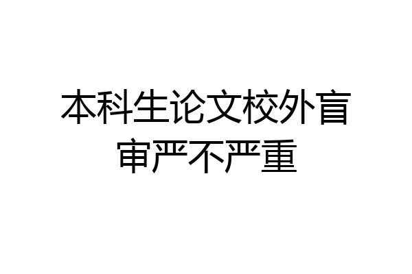 本科生论文校外盲审严不严重