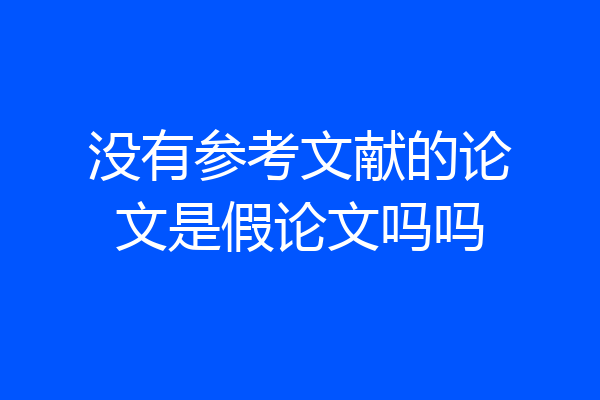 没有参考文献的论文是假论文吗吗
