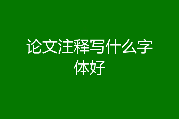 论文注释写什么字体好
