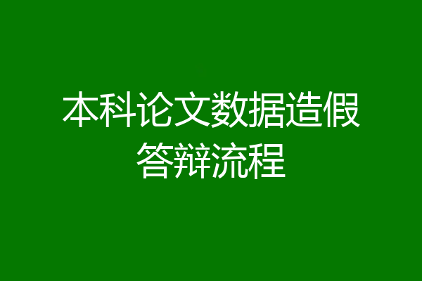 本科论文数据造假答辩流程