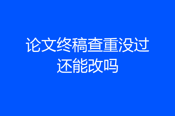 论文终稿查重没过还能改吗