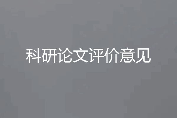 科研论文评价意见