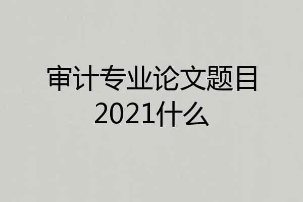 审计专业论文题目2021什么