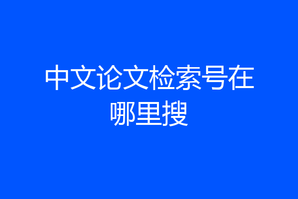 中文论文检索号在哪里搜