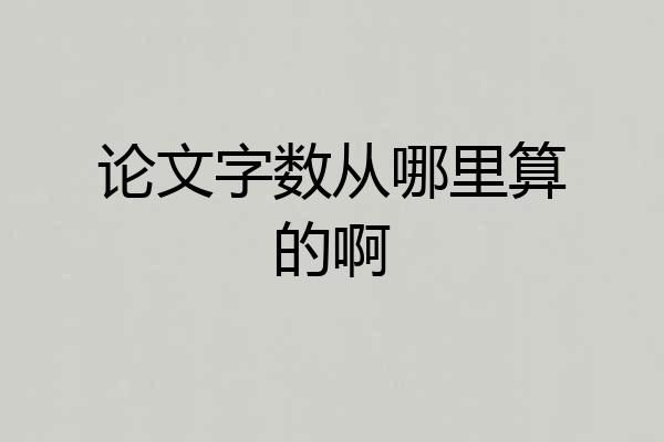 论文字数从哪里算的啊