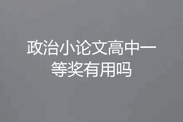 政治小论文高中一等奖有用吗