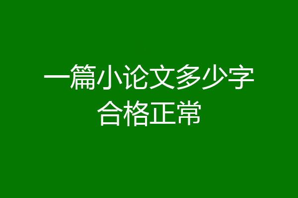 一篇小论文多少字合格正常