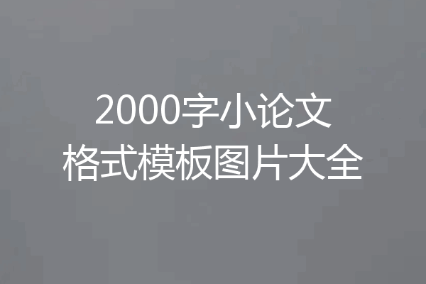 2000字小论文格式模板图片大全