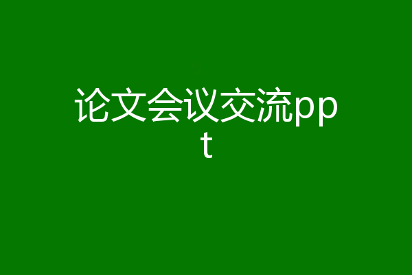 论文会议交流ppt
