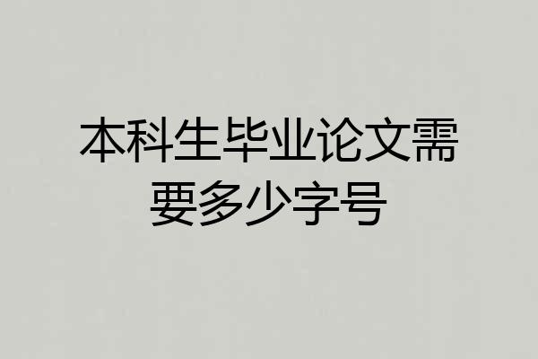 本科生毕业论文需要多少字号