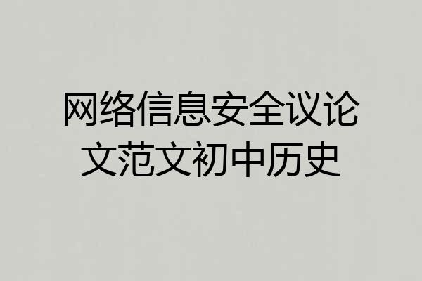 网络信息安全议论文范文初中历史
