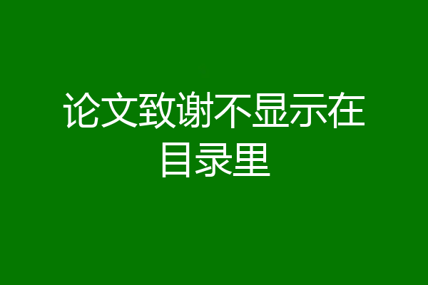 论文致谢不显示在目录里