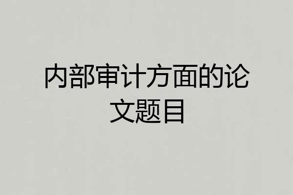 内部审计方面的论文题目