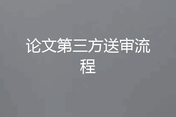 论文第三方送审流程
