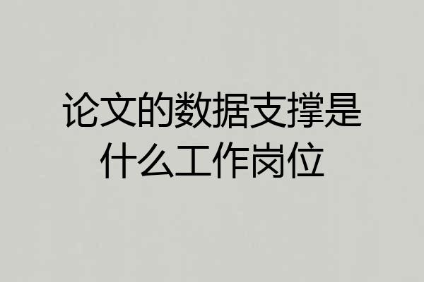 论文的数据支撑是什么工作岗位