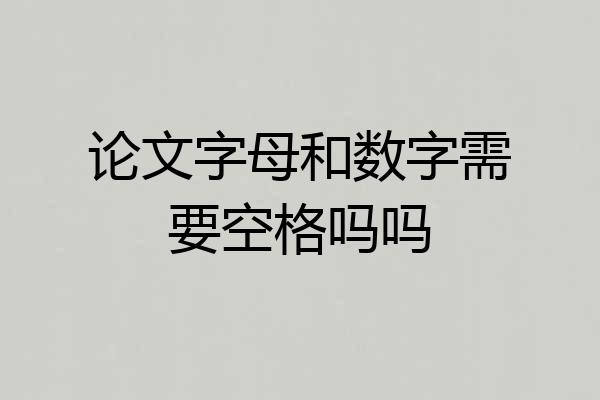 论文字母和数字需要空格吗吗
