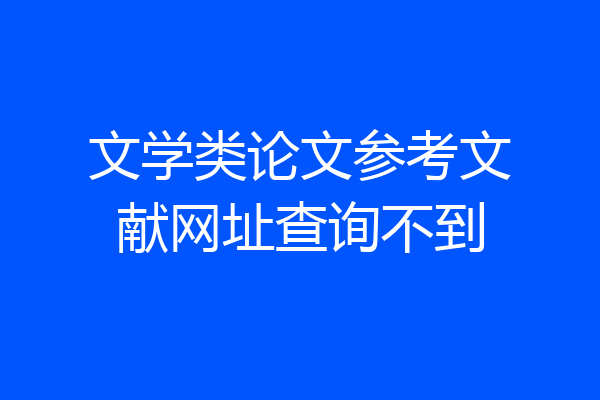 文学类论文参考文献网址查询不到