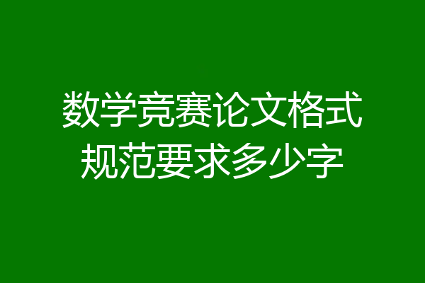 数学竞赛论文格式规范要求多少字