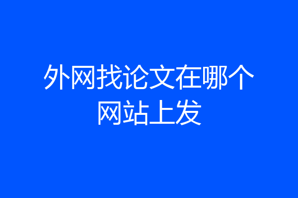 外网找论文在哪个网站上发