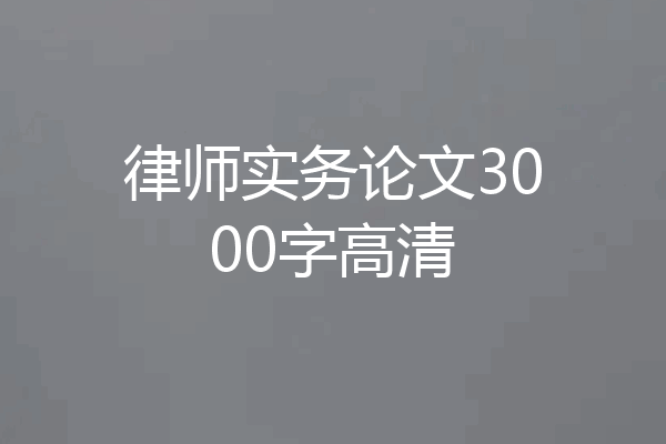 律师实务论文3000字高清