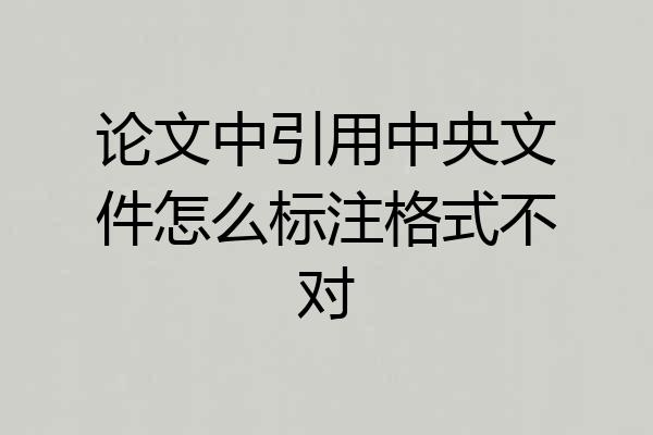 论文中引用中央文件怎么标注格式不对