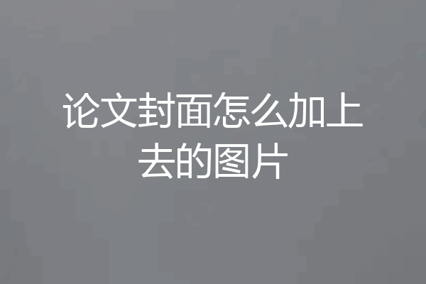 论文封面怎么加上去的图片