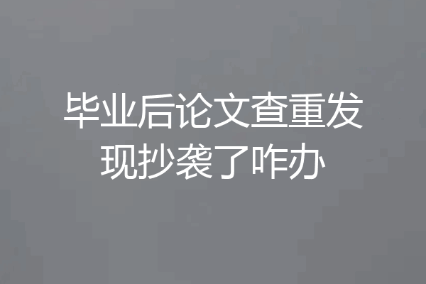 毕业后论文查重发现抄袭了咋办