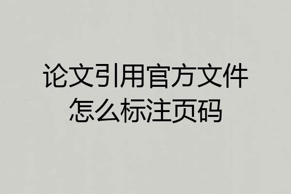 论文引用官方文件怎么标注页码
