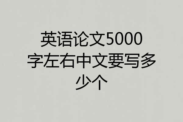 英语论文5000字左右中文要写多少个