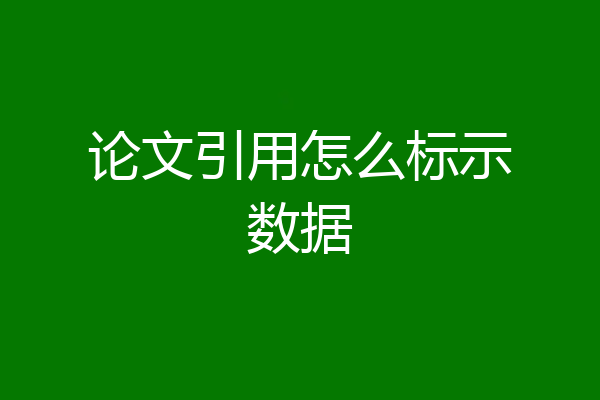 论文引用怎么标示数据