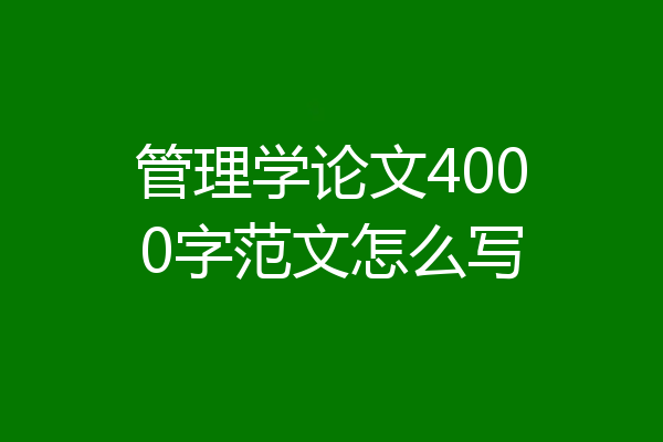管理学论文4000字范文怎么写