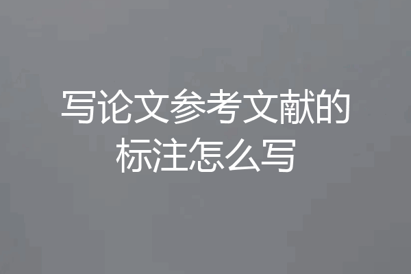 写论文参考文献的标注怎么写