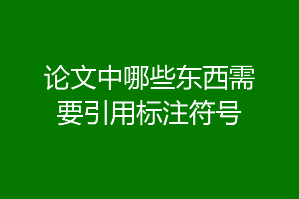 论文中哪些东西需要引用标注符号