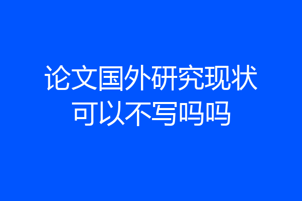 论文国外研究现状可以不写吗吗
