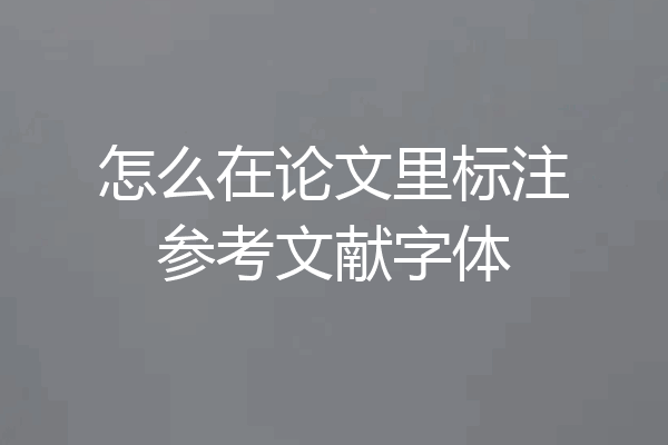 怎么在论文里标注参考文献字体