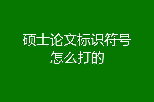硕士论文标识符号怎么打的