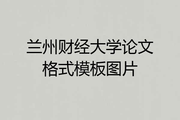 兰州财经大学论文格式模板图片