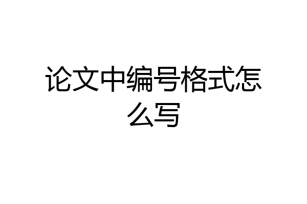 论文中编号格式怎么写