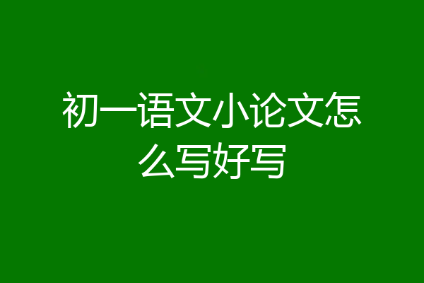 初一语文小论文怎么写好写