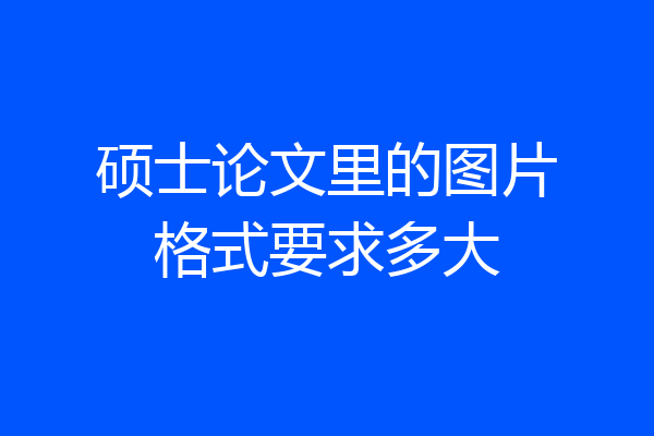 硕士论文里的图片格式要求多大