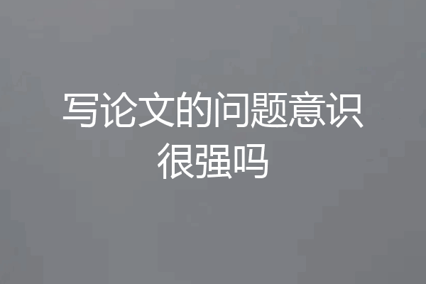 写论文的问题意识很强吗