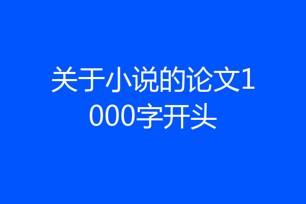 关于小说的论文1000字开头